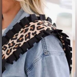 Posh Peanut ruffled bag strap Leopard Print Baby Bag strap